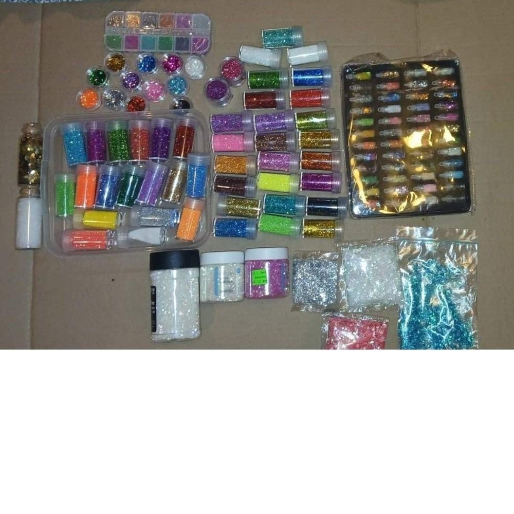 Craft Glitter Lot 2lbs Iridescent Sequins Confetti Resin Nail Art Supplies Mixed